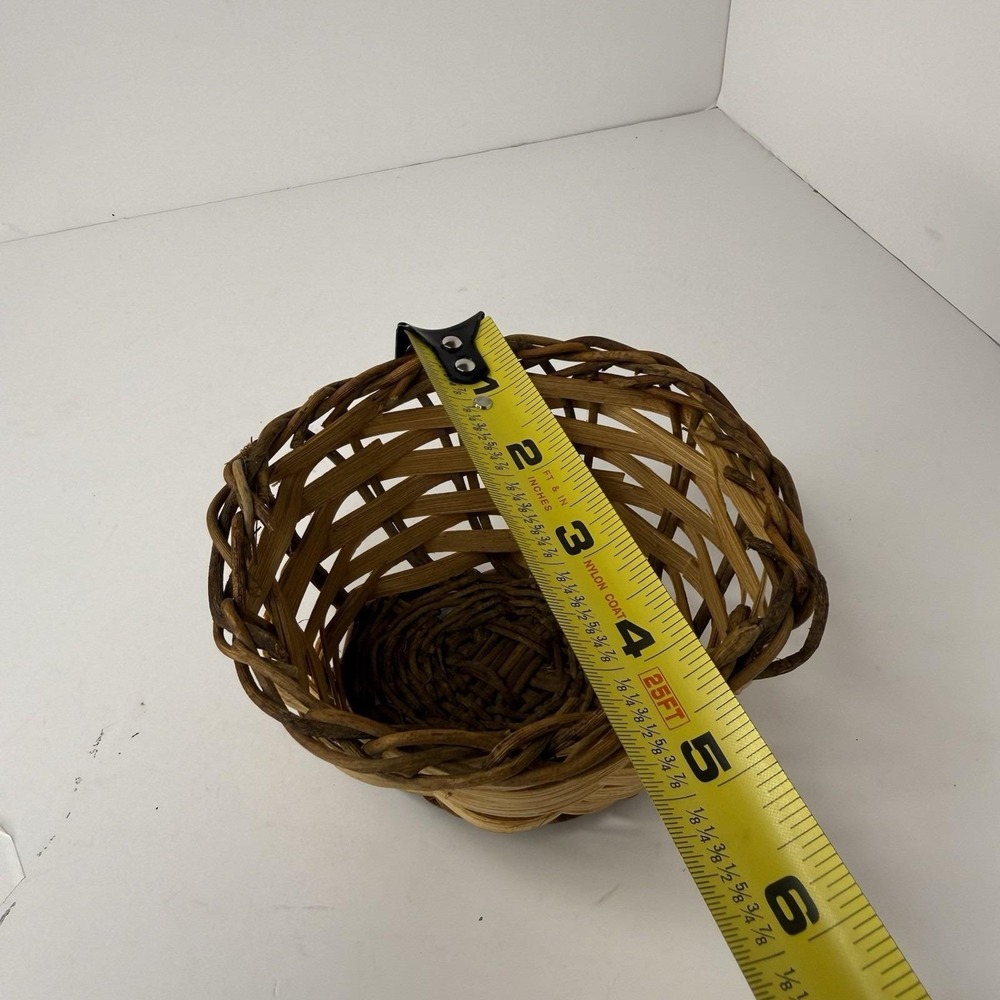 Lot of 6 Vintage Rattan,Wicker, Bamboo Handmade Baskets Boho Cottage Decor - Picture 13 of 16
